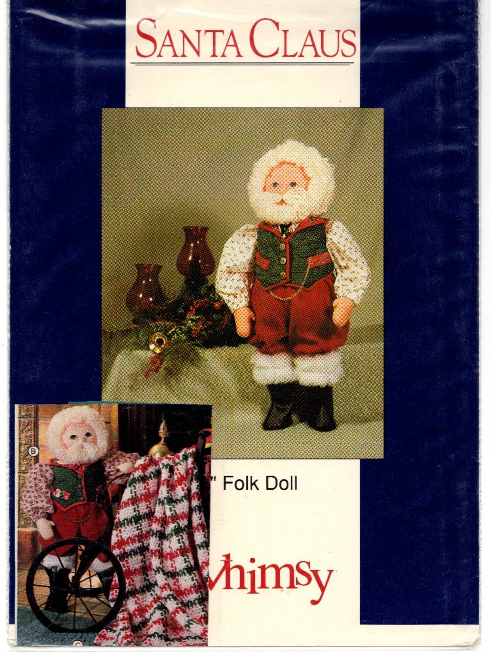 Whimsy Santa Claus 27" Folk Doll Pattern Uncut Vintage